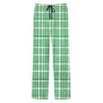 thumbnail image 5 of Tnhcen Men's Blue Plaid Pajama Pants, Elastic Waist Drawstring Lounge Pants, Two Pocket Straight Leg Sleepwear, Soft Polyester Spandex Home Wear S-3XL, 5 of 9