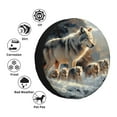 thumbnail image 4 of Wukai Wolf Family Winter Wonderland Print Spare Tire Cover for RV Trailer,Waterproof PVC Faux Leather Wheel Cover Fit for Truck,Trailer,RV,SUV,Camper and Most Vehicle-15 inch, 4 of 6