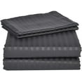 thumbnail image 1 of Alive Pixels Drap-Housse à Rayures Gris Foncé 100 pour Cent Coton Drap-Housse 1 Mcx avec Poche de 8 Pouces 200 Fils (Double, Gris Foncé), 1 of 5