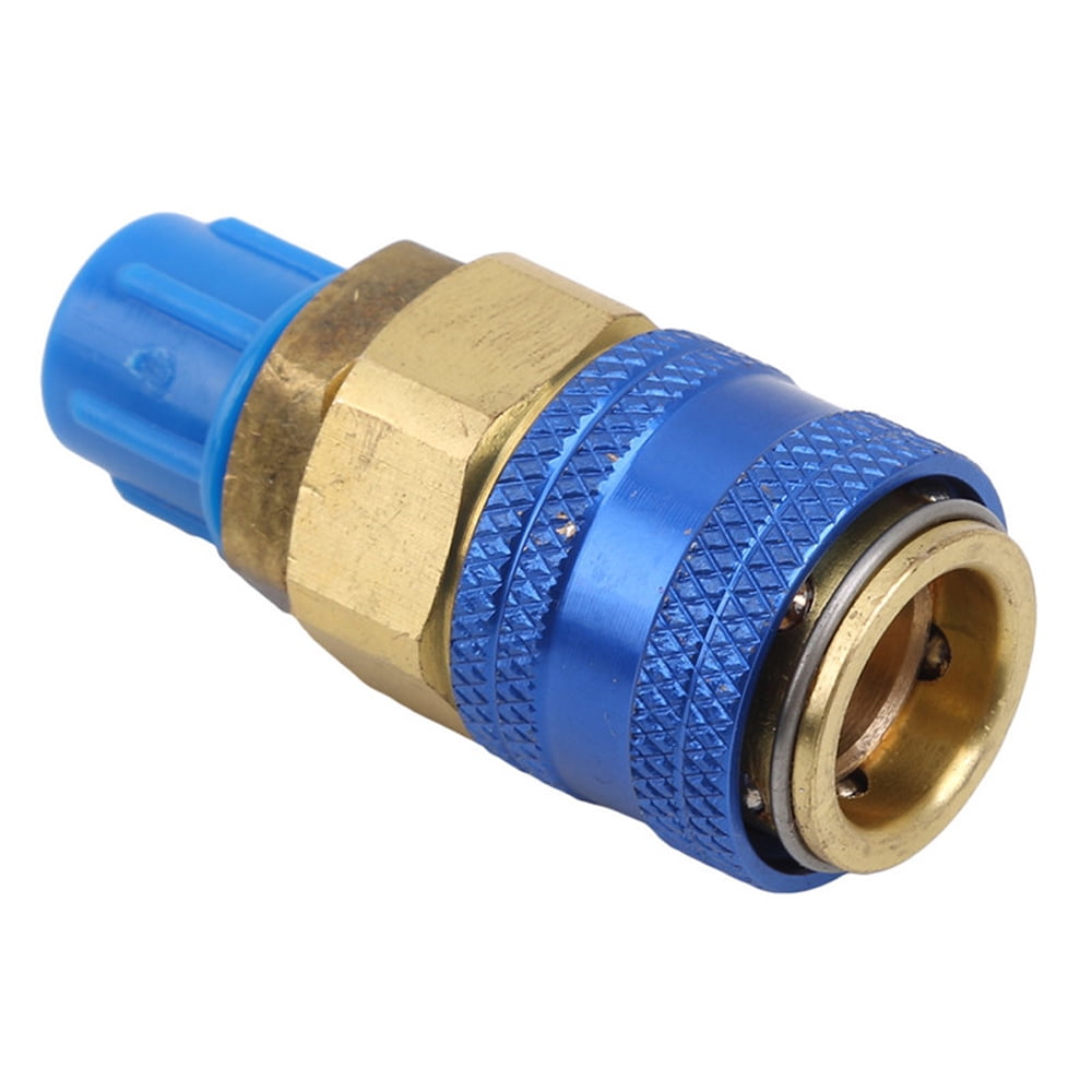 YAKEFLY AC R134A Adapter Fittings,R134a Connector 1/4 Inch Quick Connector With Manifold Gauge Set, Adjustable Quick Coupler Adapters Fitting Kit For R134a Car AC System Evacuation Recharging And More - View #2