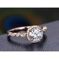 thumbnail image 4 of Vintage 1.50 Carat Man made diamond moissanite and Man made diamond moissanite Halo Ring with 18k Gold Plating, 4 of 6