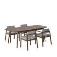 thumbnail image 1 of Juego de Comedor Extensible de Madera con 4 Sillas para 4 Personas, Mesa y Sillas para Comedor y Cocina, Midtown Concept Praga, Nogal y Gris Claro, 1 of 5