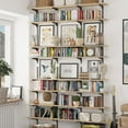 thumbnail image 2 of Wallniture Turin 60" Wall Bookshelf, Floating Shelves for Bookcase, Storage Shelves, Wall Book Shelves with Adjustable Standard Rail Bracket System, Rustic Book Shelf for Wall, Burnt, 2 of 9