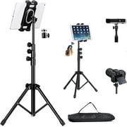 Tablet Tripod for iPad Floor Stand,iPad Pro Tripod Mount for Video Recording,iPhone Holder Stand w. Remote Aluminum 360 Rotating Adjustable 68" Tall Tripod for iPhone 13 Pro Max/Projector/Camera