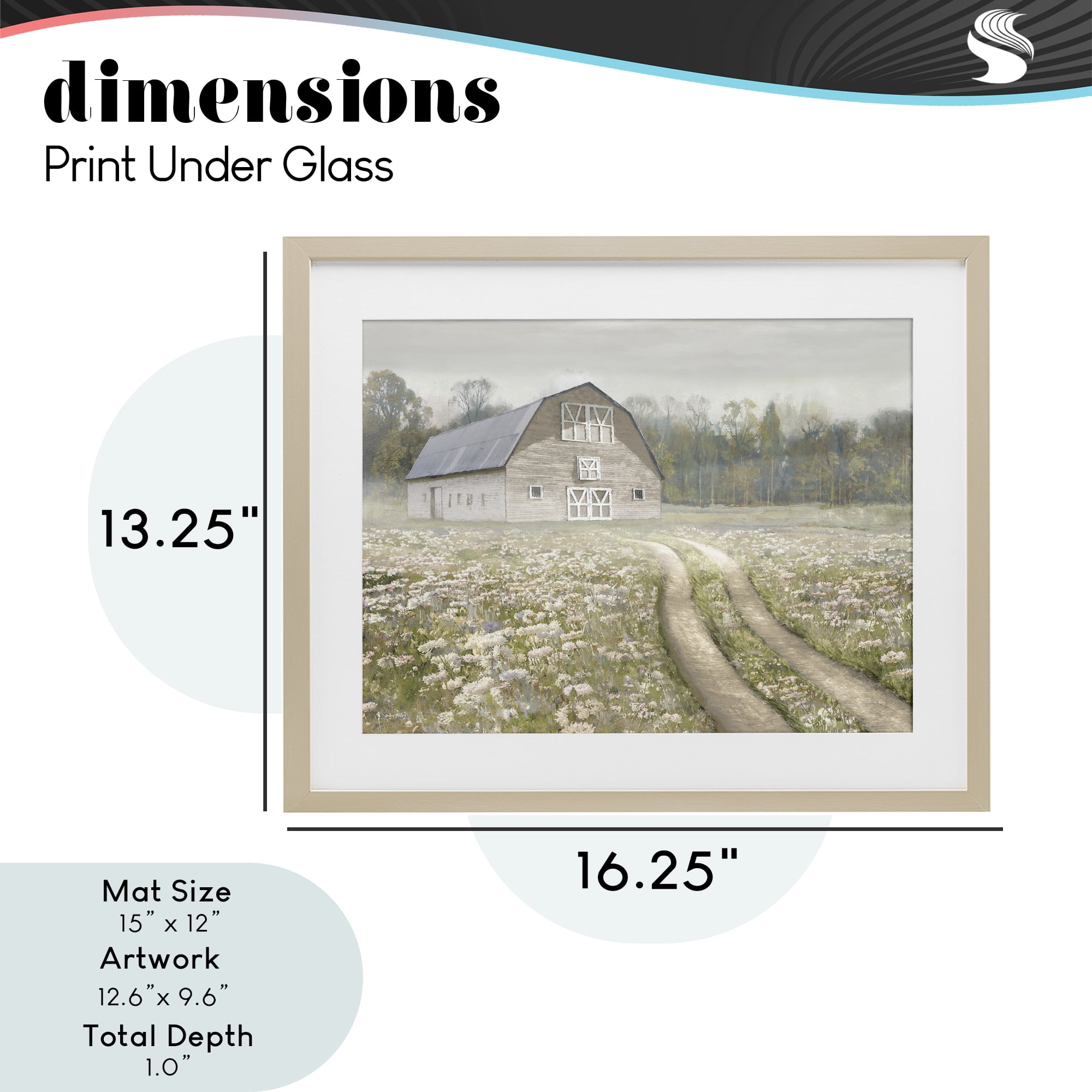 Stupell Industries Wildflower Delight Barn Birch Framed Print Under Glass, design by Amber Sterling