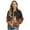 Black and Red-Northern Cardinal Floral, variant on Birds Floral Printed Sweatshirts for Women Long Sleeve Jackets V Neck Outerwear Jacket Fall Winter Clothes, L