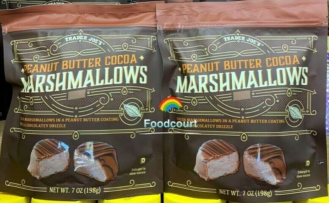 2 Packs Trader Joe's Peanut Butter Cocoa Marshmallows 7 oz Each Pack