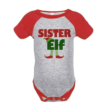 

Custom Party Shop Baby s Sister Elf Christmas Onepiece Red