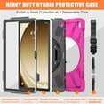 thumbnail image 6 of ELEHOLD Rugged Case for Samsung Galaxy Tab A9 Plus 11.0" (2023), Heavy Duty Shockproof Rotating Stand Handstrap Pen Holder Case with Detachable Shoulder Strap for Galaxy Tab A9+, Rose, 6 of 10