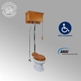 thumbnail image 2 of Renovators Supply High Tank Pull Chain Toilet w/Light Oak Wooden Flat High Tank 59" to 74" Adjustable Height Chrome Z Pipe and Elongated Toilet Bowl, 2 of 7