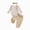 R001-Khaki, variant on NOLDARES Newborn Infant Baby Girl Outfits Ruffle Print Long Sleeve Romper Bodysuit Tops Pants Set Cute Fall Winter Clothes(Khaki,6-12 M)