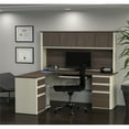 thumbnail image 4 of Bestar Prestige Plus L-Desk with Hutch in White Chocolate and Antigua, 4 of 4