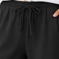 thumbnail image 5 of Women's Elastic Waist Drawstring Pants Lightweight Straight Leg Casual Trousers Summer Loose Versatile Long Pants with Pockets, 5 of 9