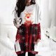 thumbnail image 2 of Vestidos de Navidad Para Mujer Nueva Moda Casual Estampado Manga Larga Bolsillo Cuello Redondo Contraste Color Top Ropa Vestido Odeerbi ODB199053, 2 of 5