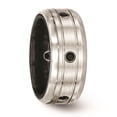 thumbnail image 5 of Auriga Fine Jewelry Men's Titanium Black Ti & Sterling Silver Brushed Spinel Ring Size 10, 5 of 6