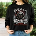 thumbnail image 3 of The Yule Cat Is Coming Sweatshirt – Jólakötturinn Christmas Cat Sweater, Gothic Yule Pullover, Icelandic Folklore Winter Solstice Shirt, Krampus Cat Gift, 3 of 5