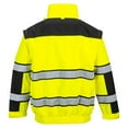thumbnail image 2 of Portwest UC466 Men's Hi Vis Reflective Waterproof Safety Bomber Jacket Yellow/Black, Large, 2 of 3