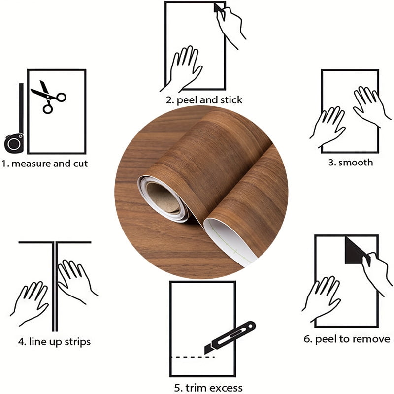PP wood grain Peel-and-Stick Wallpaper PVC-Free, Self-Adhesive Washable Vinyl Roll Light, Eco Friendly Accent Wall Furniture Decor for Bedrooms Nursery