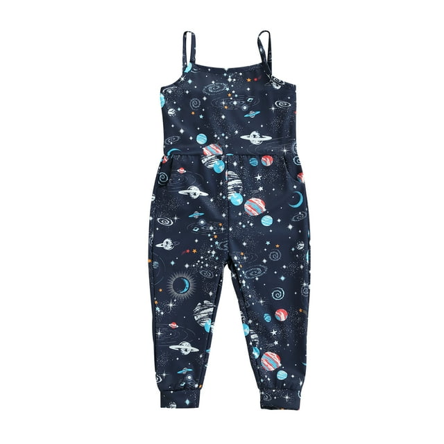 EYIIYE Tenue d'Été pour Petite Fille, Combinaison à Bretelles Sans Manches à Col Rond