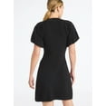 thumbnail image 3 of Scoop Women's and Women's Plus Sweater Dress with Puff Sleeves, Sizes XS-4X, 3 of 5