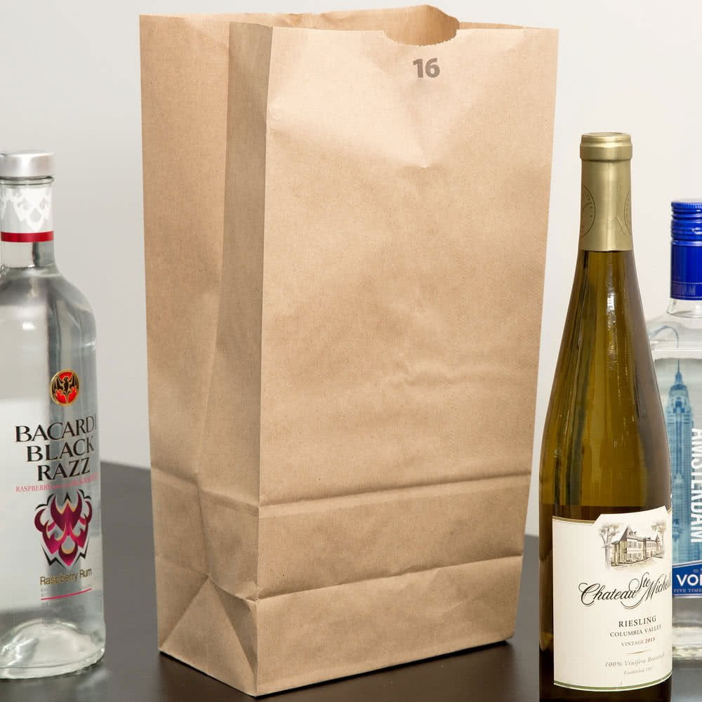 Fit Meal Prep 125 Pack Heavy Duty Kraft Paper Bags 16 x 8 x 5.5 20 LB Grocery Lunch Retail Shopping Durable Natural Brown Barrel Sack