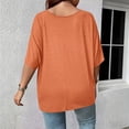 thumbnail image 5 of Jamicy Summer Tops for Women Plus Size V Neck T Shirts Solid Color Summer Half Sleeve Tees Casual Loose Fit Tunic Tops, 5 of 8