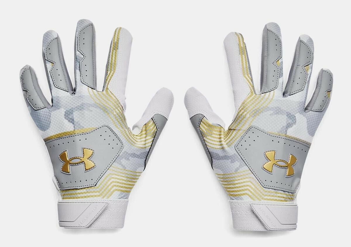 NEW UNDER ARMOUR UA Clean Up White Blue Baseball Batting Gloves Mens CHOOSE SIZE 