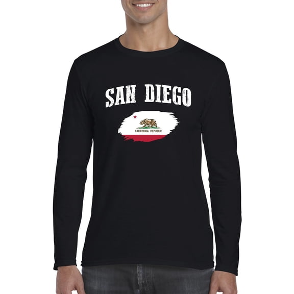 MmF - Mens Long Sleeve T-Shirts, up to Size 5XL - San Diego