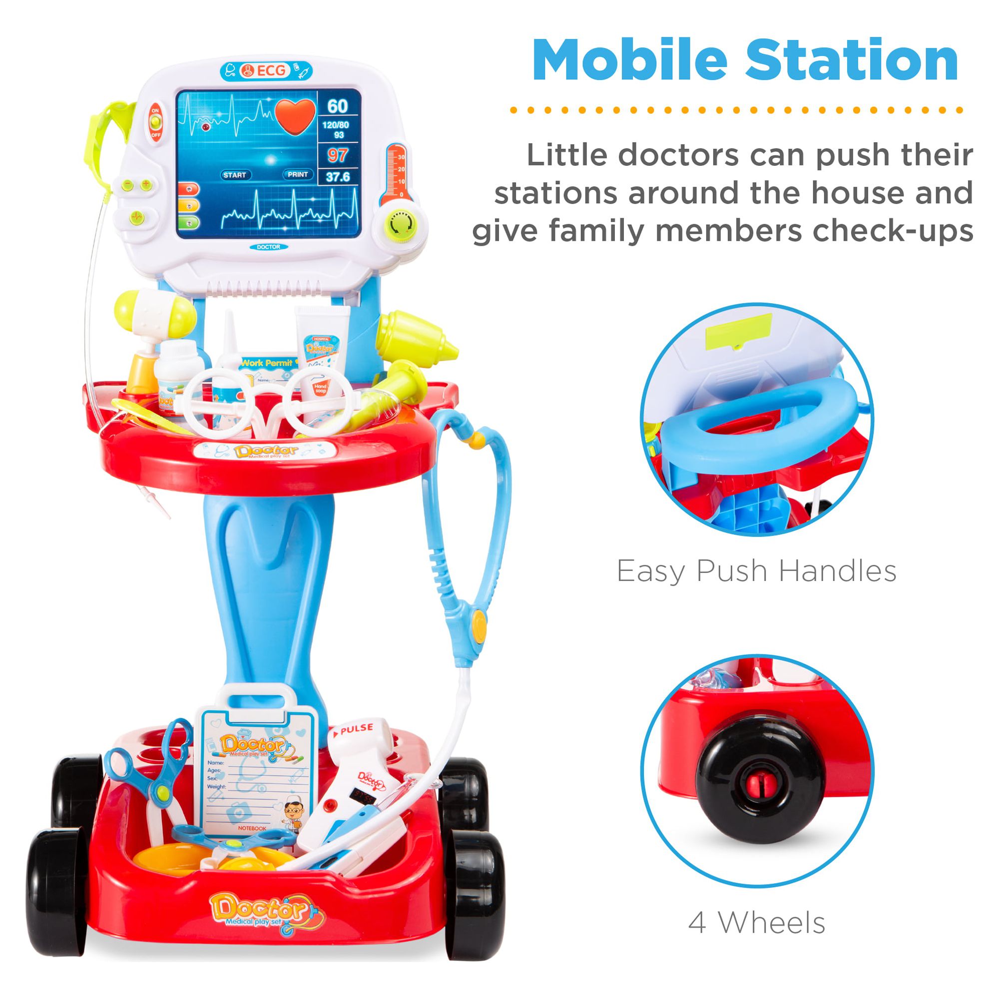 Best Choice Products Mobile Doctor Station Play Set, 17 Pieces photo 3