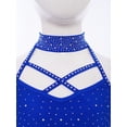 thumbnail image 5 of TiaoBug Kids Girls Dance Crop Top Sleeveless Cutout Shiny Rhinestone Gymnastics Sports Athletic Tank Top Royal Blue 10, 5 of 7