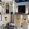 thumbnail image 5 of GCGAFUL 14 in. 1-Light Modern Black Hardwired Outdoor Wall Lantern Sconce with Clear Crackled Glass, IP65 Waterproof Wall Sconce, 5 of 11