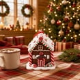 thumbnail image 6 of PONPRNGY 1Pc Gingerbread House Ornaments for Tree, Acrylic Gingerbread Christmas Decor with Rope, Xmas Hanging Ornaments for Tree Holiday Party New Year Home Decorations, 6 of 9