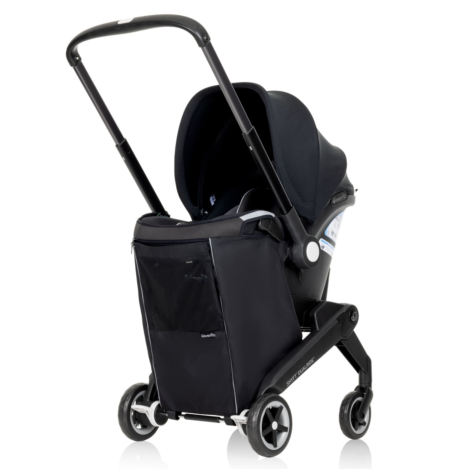 Evenflo Shyft DualRide Infant Car Seat and Stroller Combo Carryall Storage Bag, Black