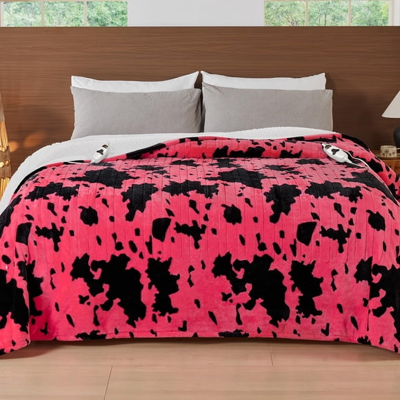 Manta térmica RUJIPO, tamaño king, 230 x 254 cm, con doble control, rosa