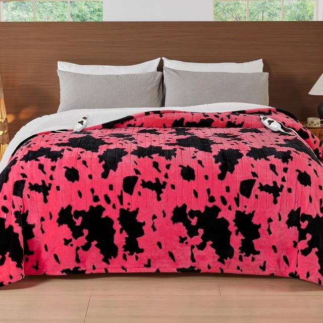 Manta térmica RUJIPO, tamaño king, 230 x 254 cm, con doble control, rosa