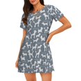 thumbnail image 1 of Easygdp Poodle Dog Camisón de manga corta para mujer, informal, estampado, 1 of 6