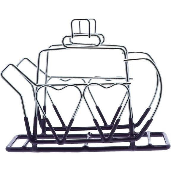 Servette Home Wire Stainless Steel, Silicone Napkin Stand, Teapot Napkin Holder (Purple)