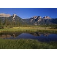thumbnail image 2 of Grandmaison, Mike 14x11 Gold Ornate Wood Framed with Double Matting Museum Art Print Titled - Canada, Alberta, Jasper Lake in Jasper NP, 2 of 4