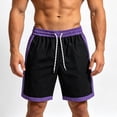 thumbnail image 5 of GSPCLAM Mens Shorts Color Block Lightweight Shorts for Cruise Party, Summer Breathable Drawstring Shorts with Pockets, 5 of 5