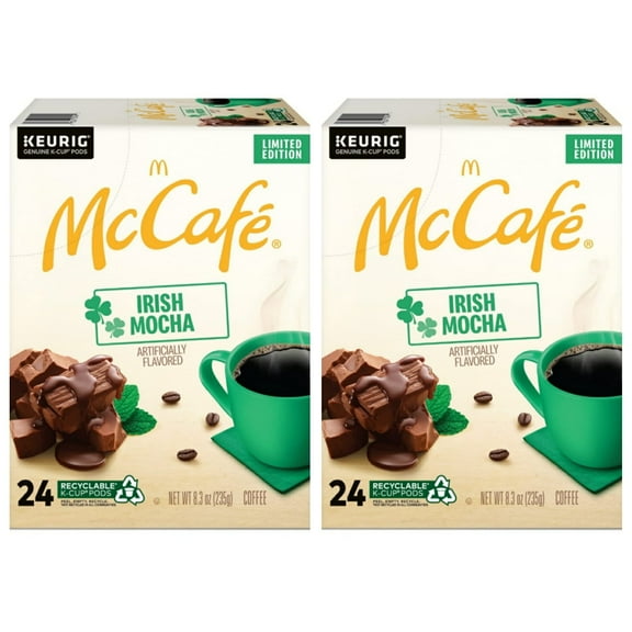 Mccafe Irish Mocha Limited Edition Coffee K Cups - Pack Of 2 Boxes - 24 K Cup Pods Per Box - 48 K Cups Total - For Use In Keurig Coffee Makers - Limited Edition Mccafe Flavor