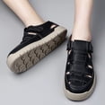thumbnail image 4 of Men's Stylish Leather Hollow Flat Sandals Closed Toe Hook Loop Head Soft Bottom Wading Sandals Ultra Lightweight Outdoor Casual Walking Slippers,Black 47(US-11.5), 4 of 5