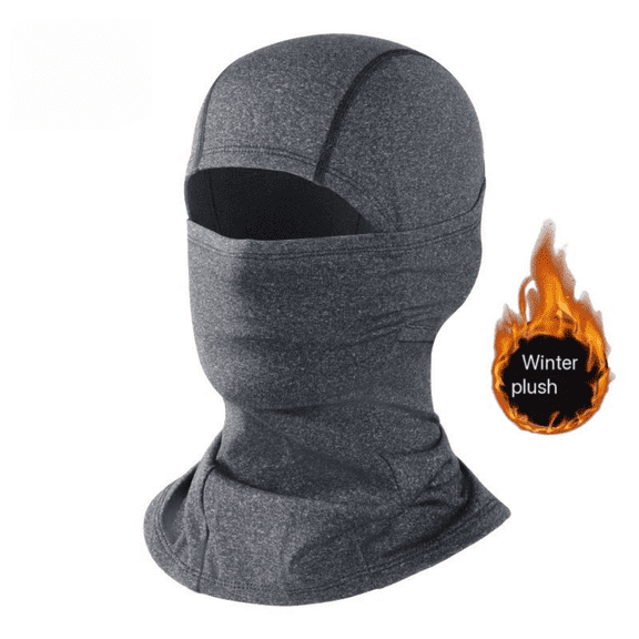 Dark Grey Thermal Balaclava Fleece Lined Windproof Ski Mask Full Face Cover Cold Weather Winter Gear for Men Women