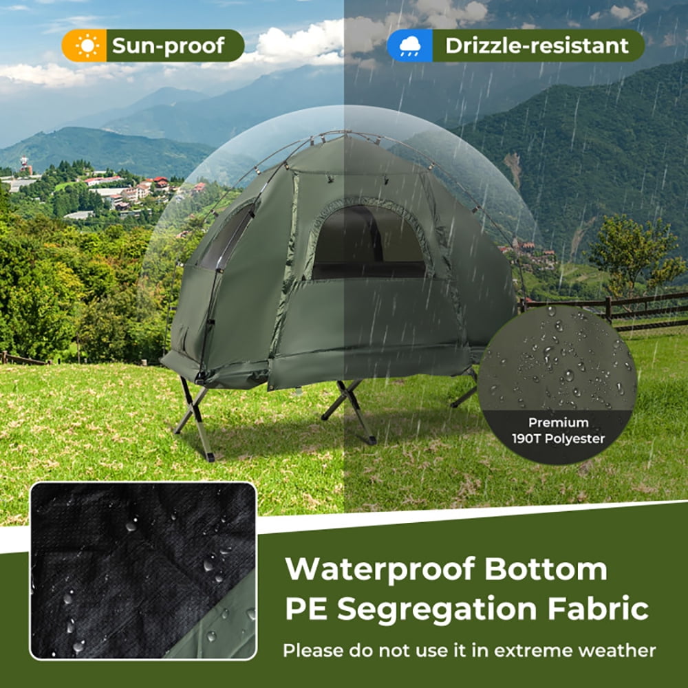 Barara King 1-Person Folding Camping Tent with Parasol