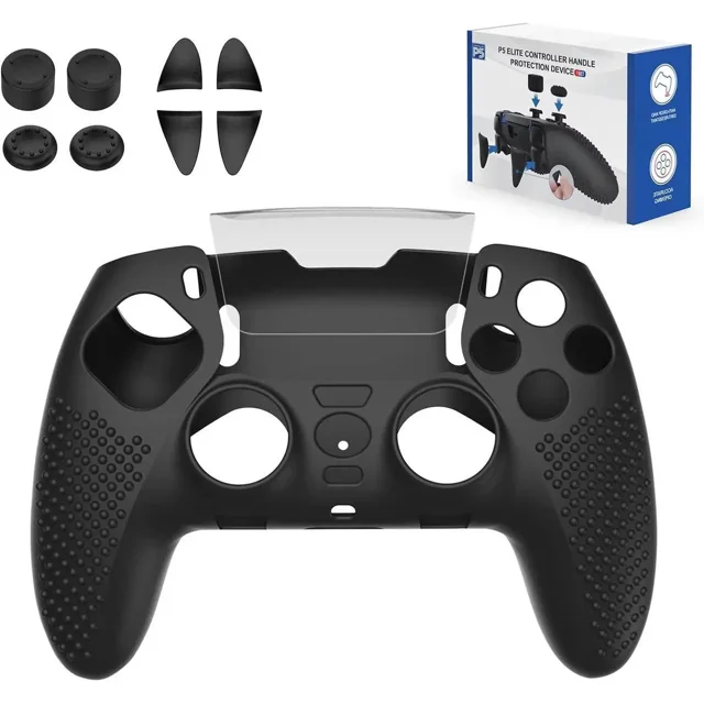 Étui pour Manette PS5 - Étui de Protection pour PlayStation 5 avec 4 Capuchons de Prise pour Pouce et Rallonge de Gâchette L2 R2