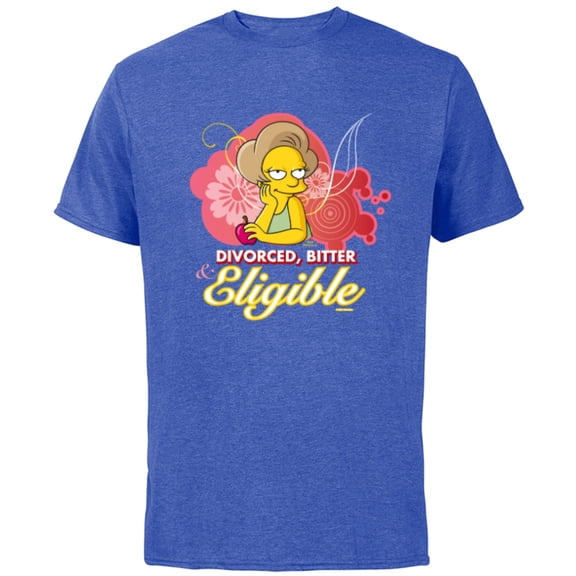 The Simpsons Edna Krabappel Divorced Bitter Eligible Retro - Short Sleeve Cotton T-Shirt for Adults - Customized-Royal Heather