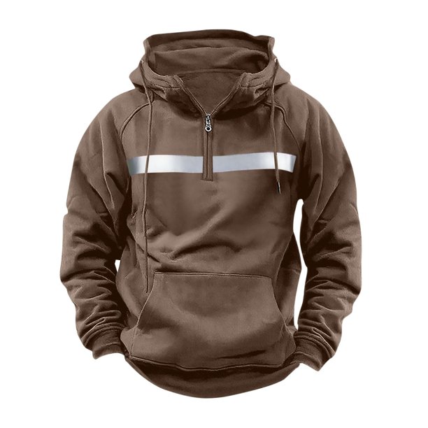 MHFRRA Sudadera con Capucha para Hombre, Manga Larga, Raglán, Cómoda, Informal, con Forro Suave, para Invierno y Otoño Marrón