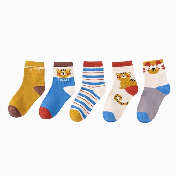 HFHAPW Toddler Non-Slip Socks Unisex Baby Grip Breathable Color Blocking Cotton Socks Seamless Ankle Socks Elastic Sock Cuff for Boys Girls Kids 5 Pairs(Multicolour,9-13 Y)