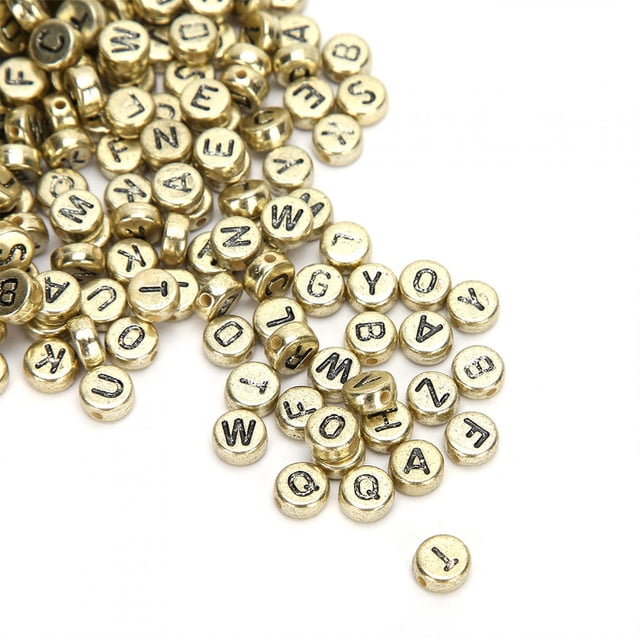 500 Acrylic Beads Round Handmade DIY Material English Alphabet For Clothing With Center Hole