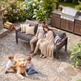 thumbnail image 3 of ABORON Aluminum Patio Furniture Sets, Patio Conversation Sets with 27" Deep Seating and All-Weather Thick Cushion, Outdoor 3 Seaters Sofa for Patio, Porch, Balcony and Poolside, 3 of 9