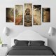 thumbnail image 3 of Juego de Cuadros Decorativos, Buda Rústico y Estilo Vintage, 5 Piezas, Ideal para Estudio y Sala, 150x80cm, 3 of 5
